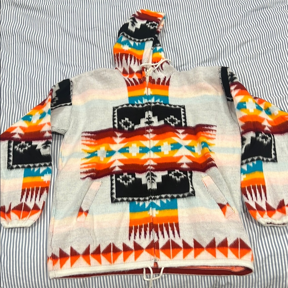 Southwestern Full Zipper Heavy Weight Hoodie Coat